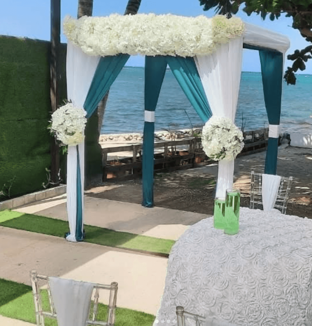 Beach wedding arch