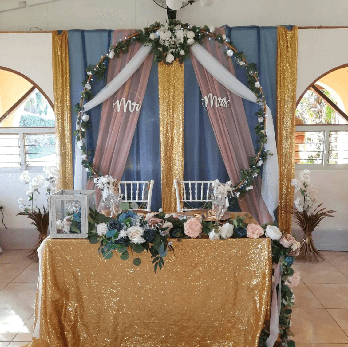 Indoor wedding reception